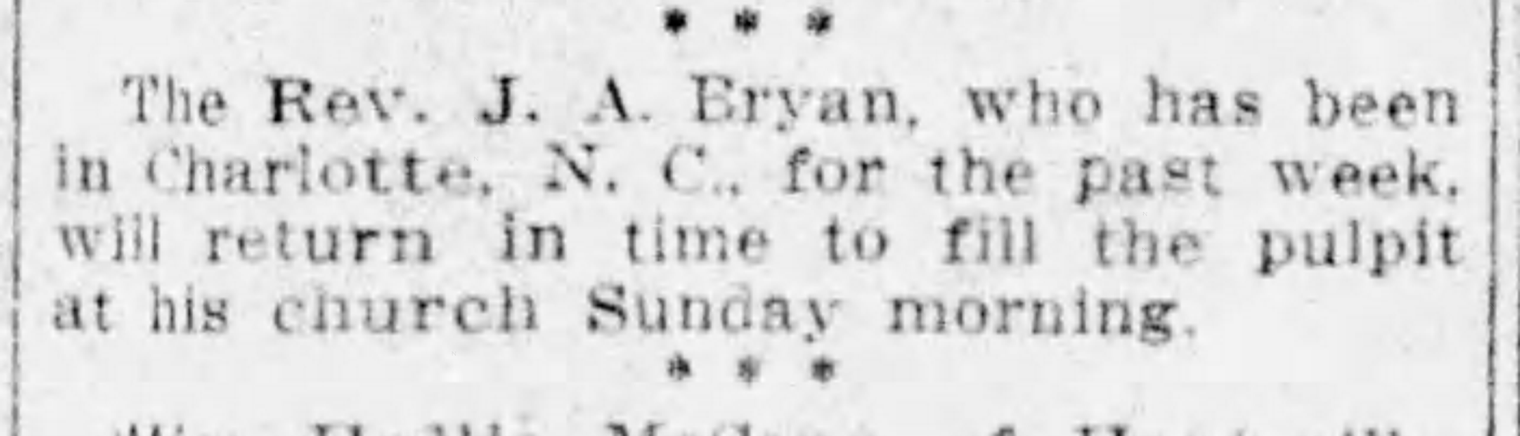 Returning from Charlotte